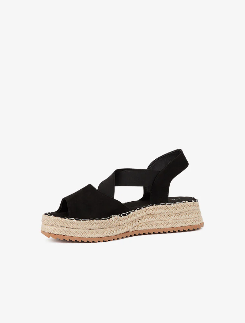 Elastische sleehak sandalen - zwart - Image 3