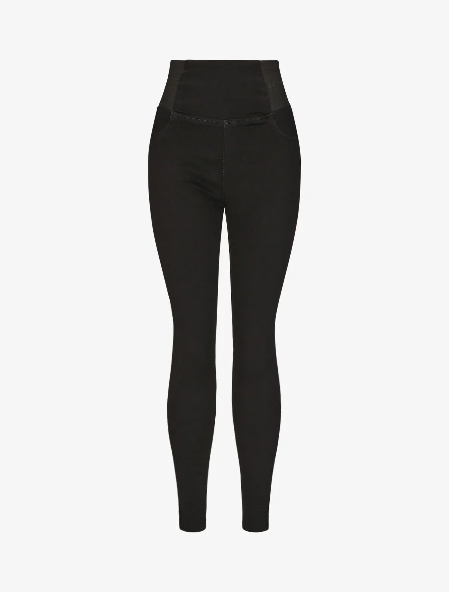 Elastische taille Jegging. slanke pasvorm - Zwart