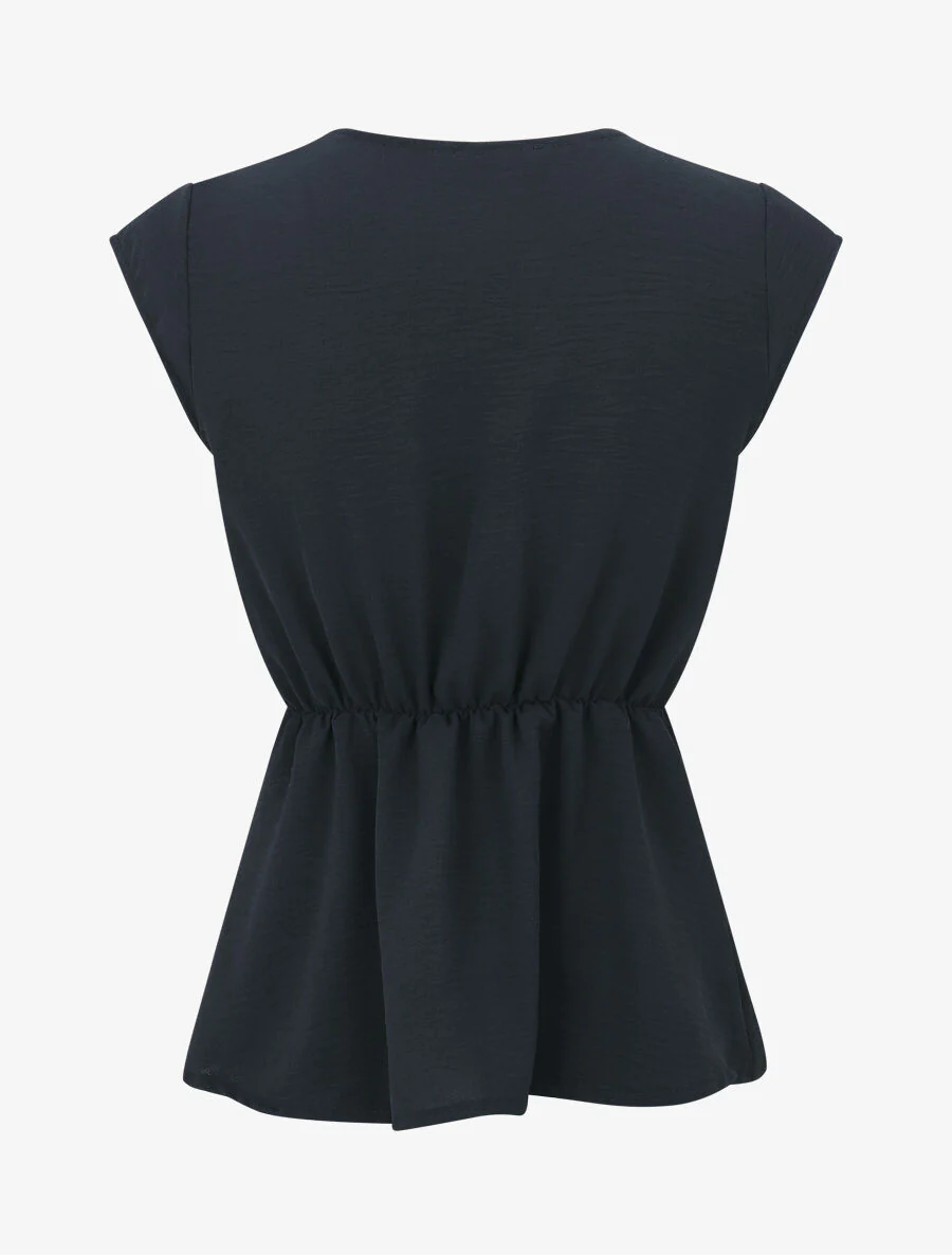Elastische top met bandjes - Donkerblauw - Image 2