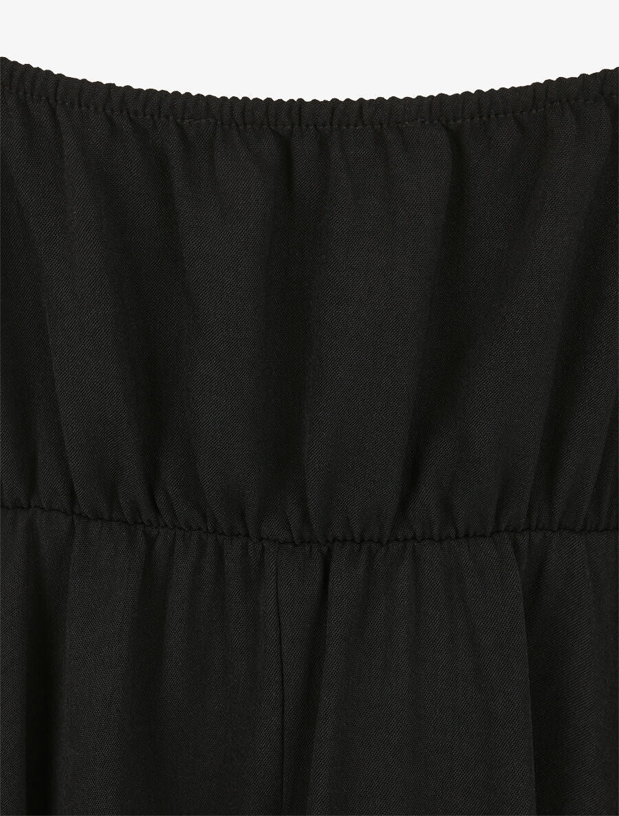 Empire halflange jurk met dubbele bandjes - Zwart - Image 3