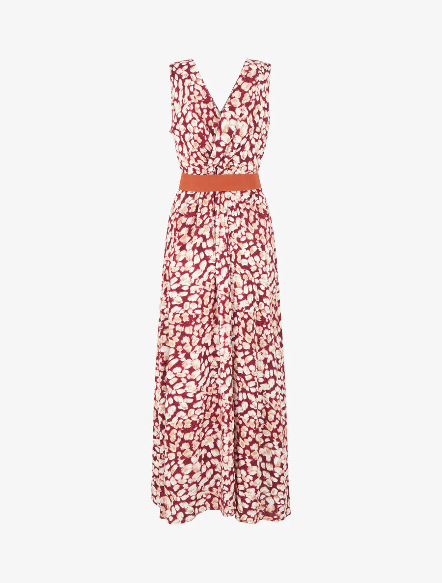 Empire jurk met grafische print - bordeaux - Image 2