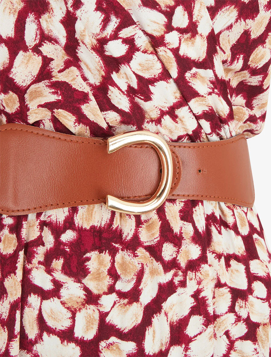 Empire jurk met grafische print - bordeaux - Image 3