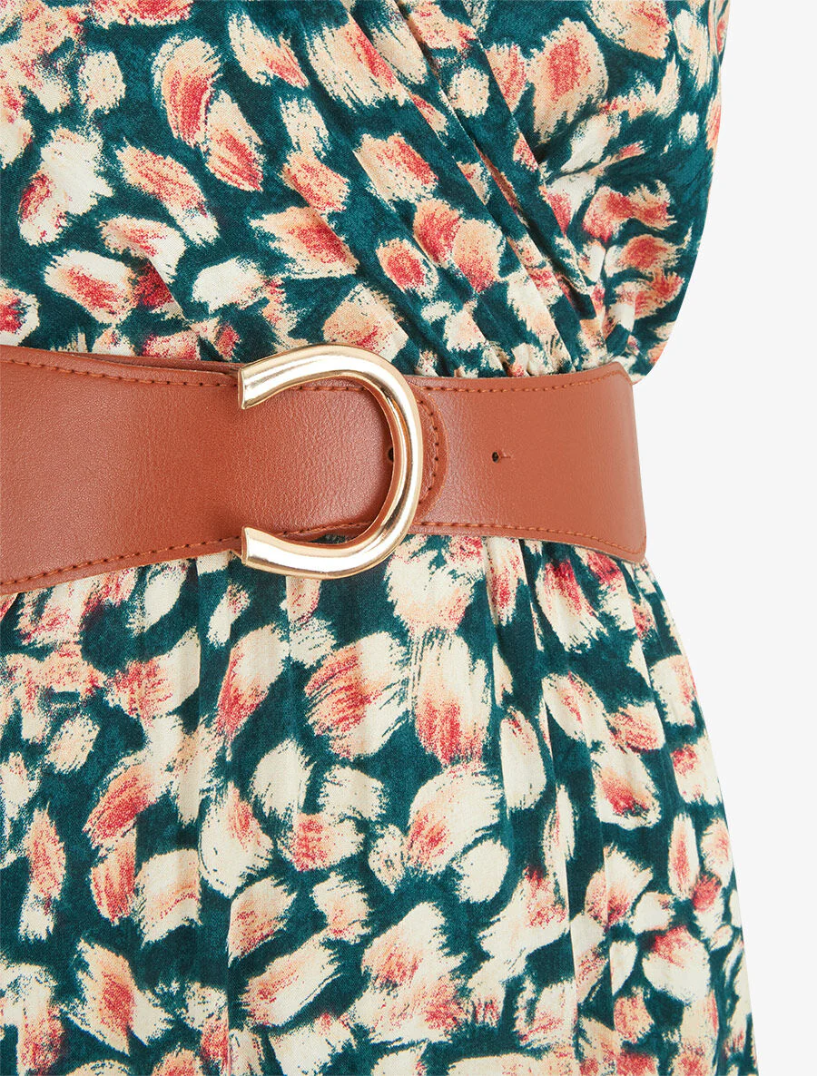 Empire jurk met grafische print - groen - Image 4