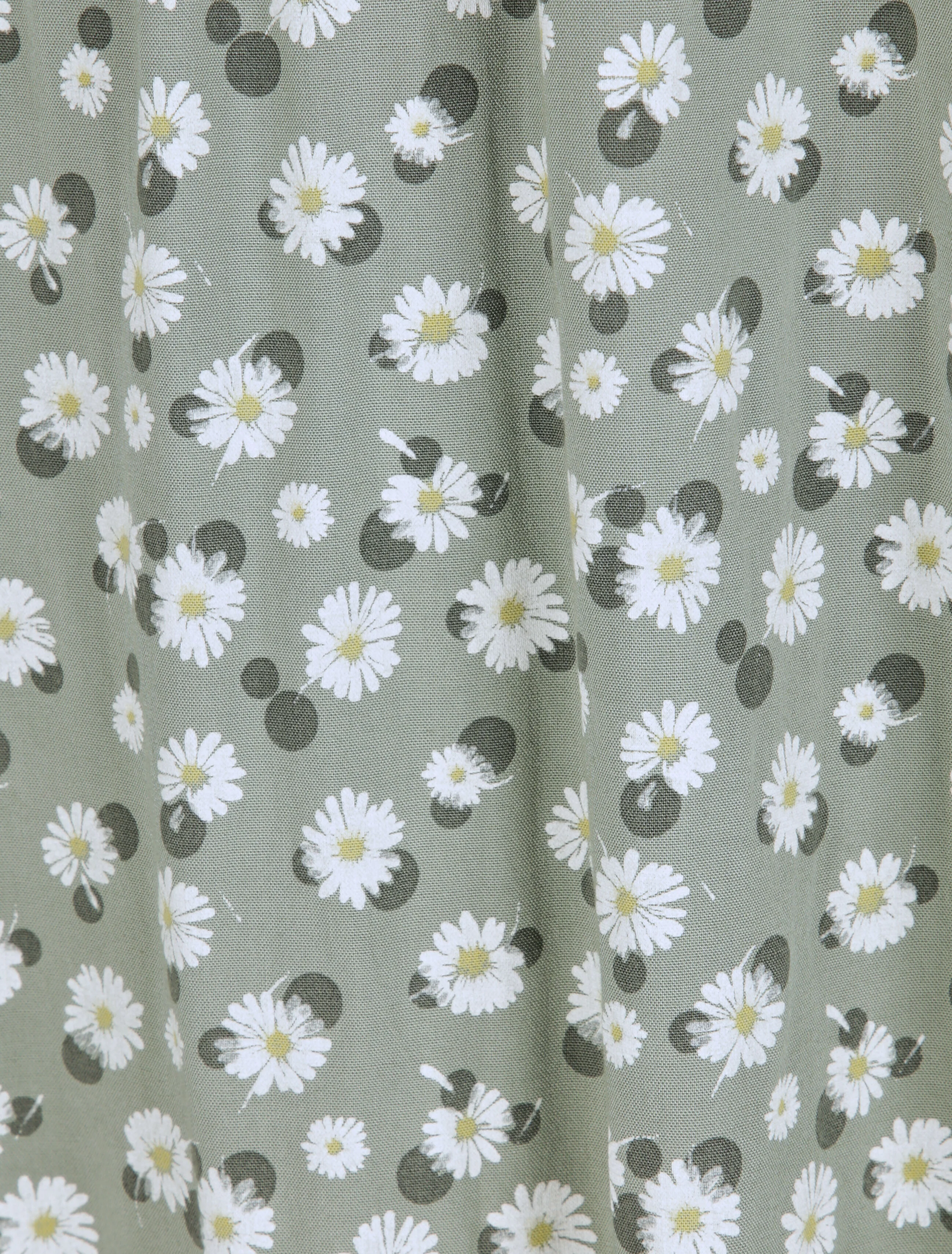 Empire lange jurk met margrieten print schouderbanden - Olijfgroen - Image 4