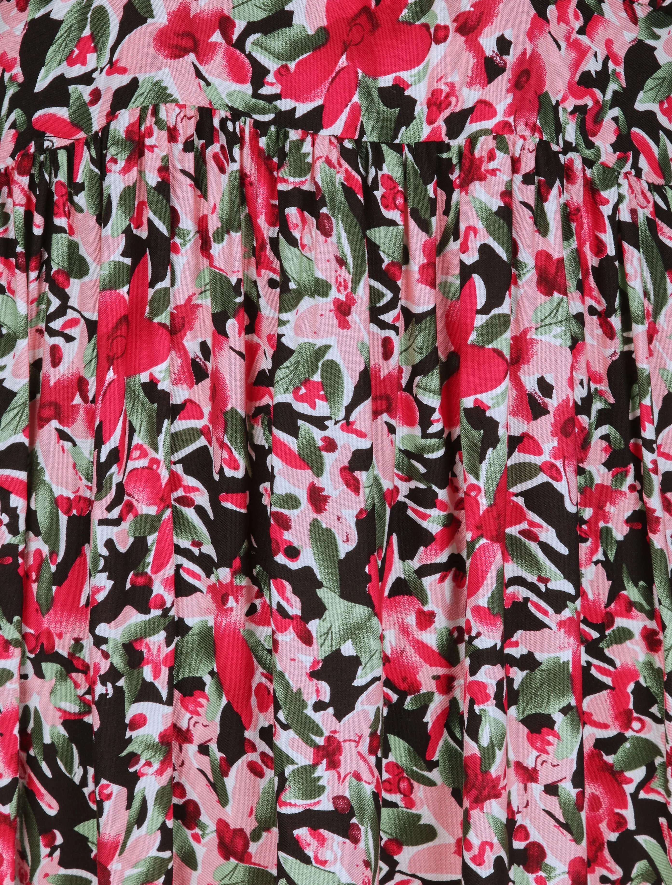 Empire lange jurk met schouderbandjes en abstracte bloemenprint - Zwart - Image 3
