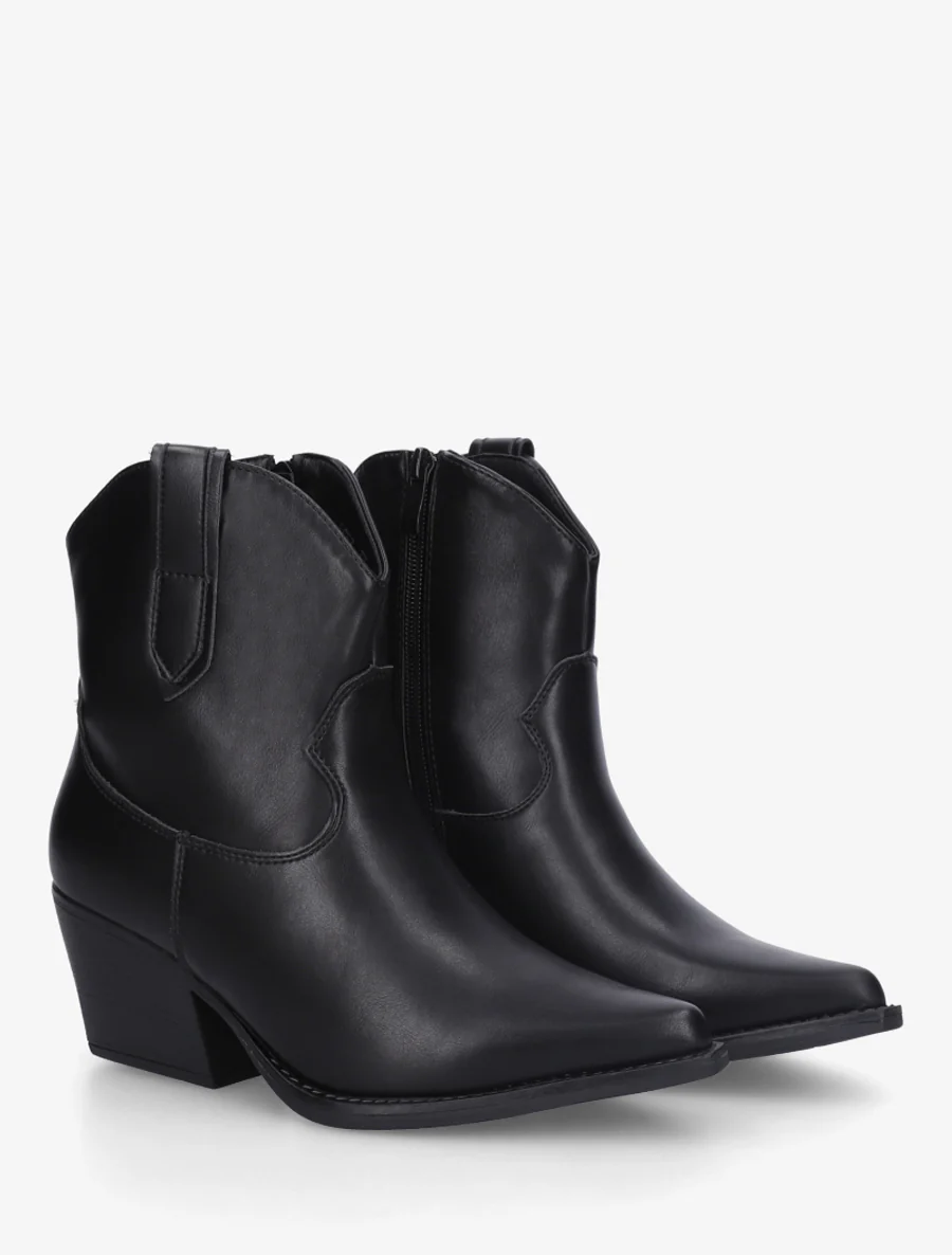 Enkelboots in cowboylaarsstijl van imitatieleer - Zwart - Image 4