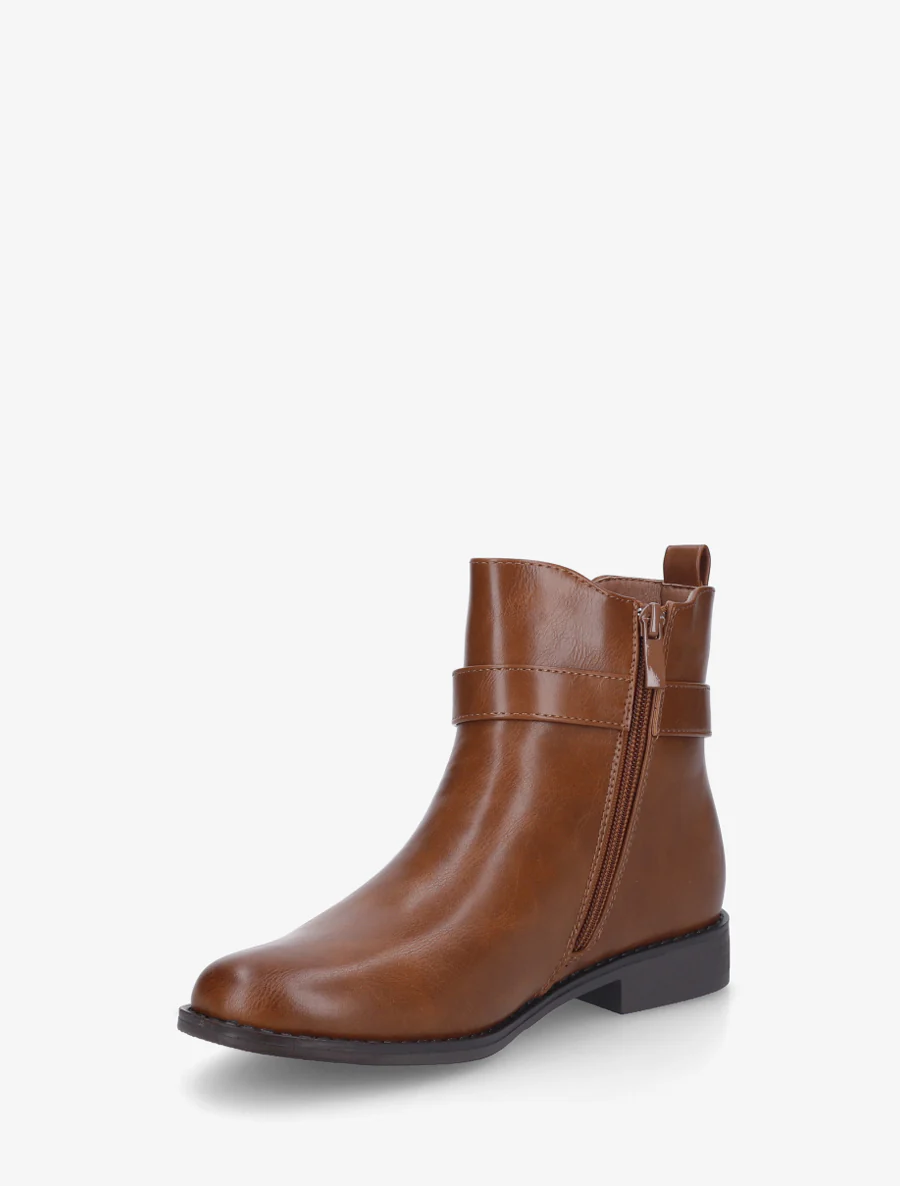Enkellaarsjes met elastische enkel - Kameel - Image 3