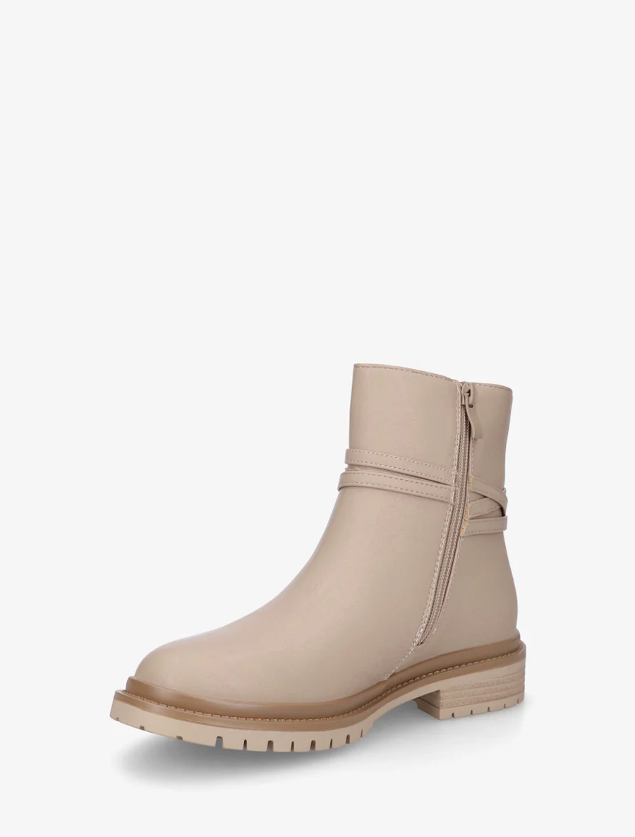 Enkellaarsjes met riempjes van imitatieleer - Beige - Image 3