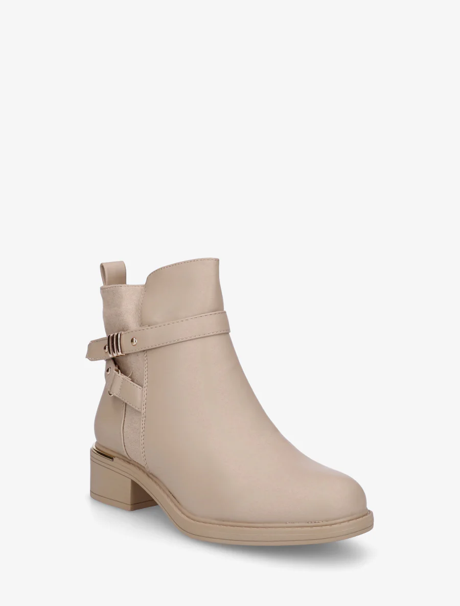 Enkellaarsjes met versteviging van suèdine - Beige - Image 2