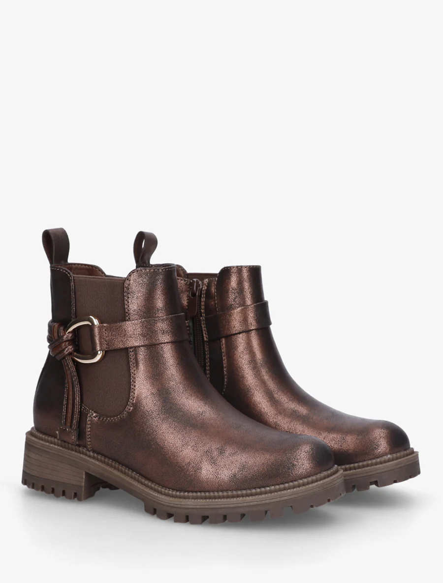 Enkellaarzen met elastische enkel en gesp - Brons - Image 4