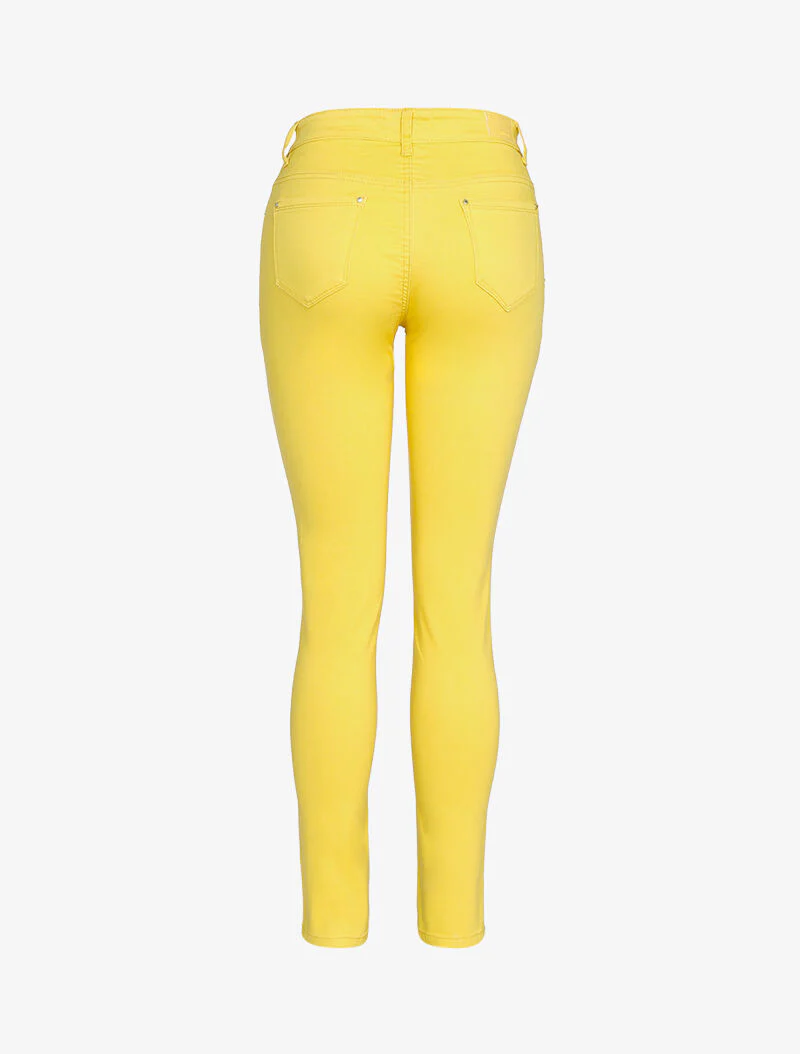 Extra lange hoge taille jeans - geel - Image 2