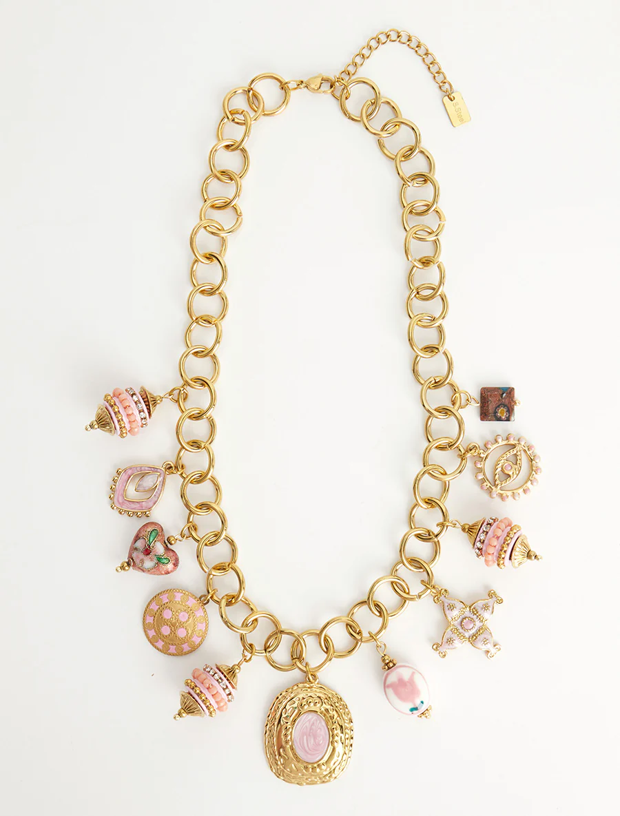 Fantasie bedeltjes ketting - Roos - Image 2