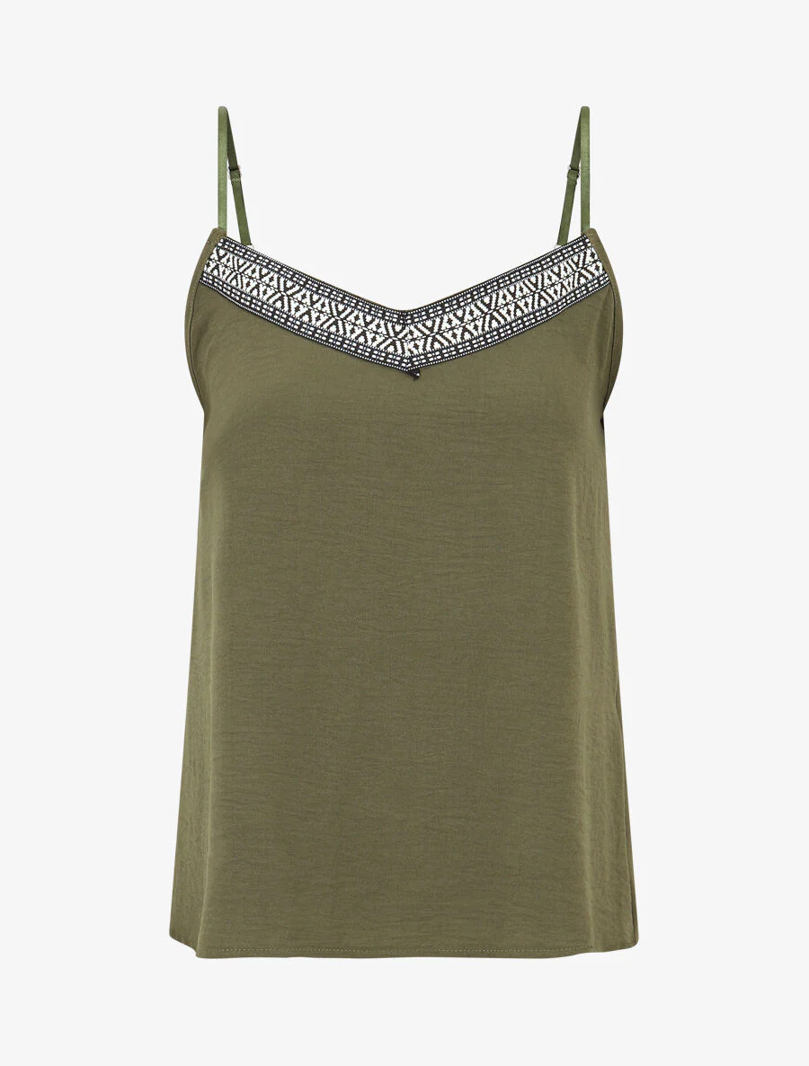Fantasie V-hals tanktop - Kakigroen
