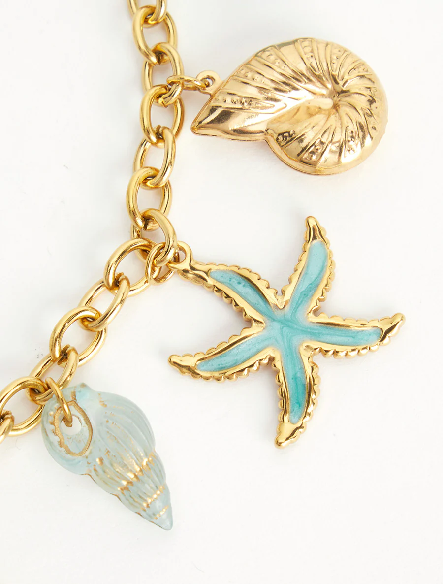 Fantasieketting met maritiem en hartmotief - Turkoois - Image 3