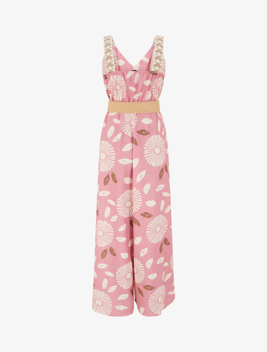 Fantasieprint jumpsuit met hartjesmotief en bandjes - Roos - Image 2