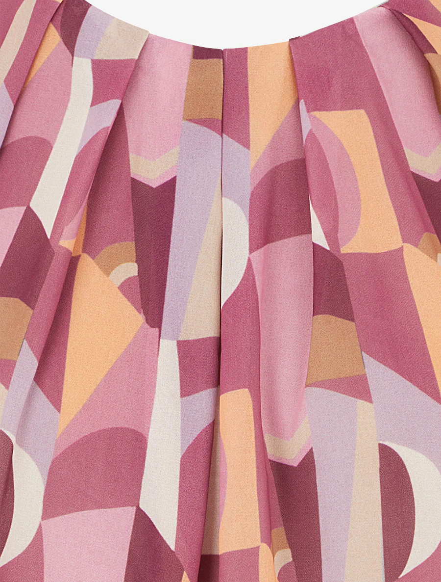 Fantasieprint top met korte mouwen - Oudroze - Image 3