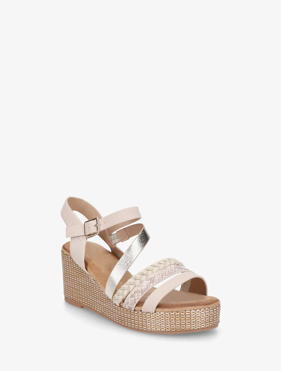 Fantasierijke sandalen met meerdere bandjes - Beige - Image 2