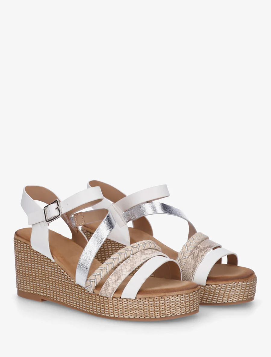 Fantasierijke sandalen met meerdere bandjes - Wit - Image 4