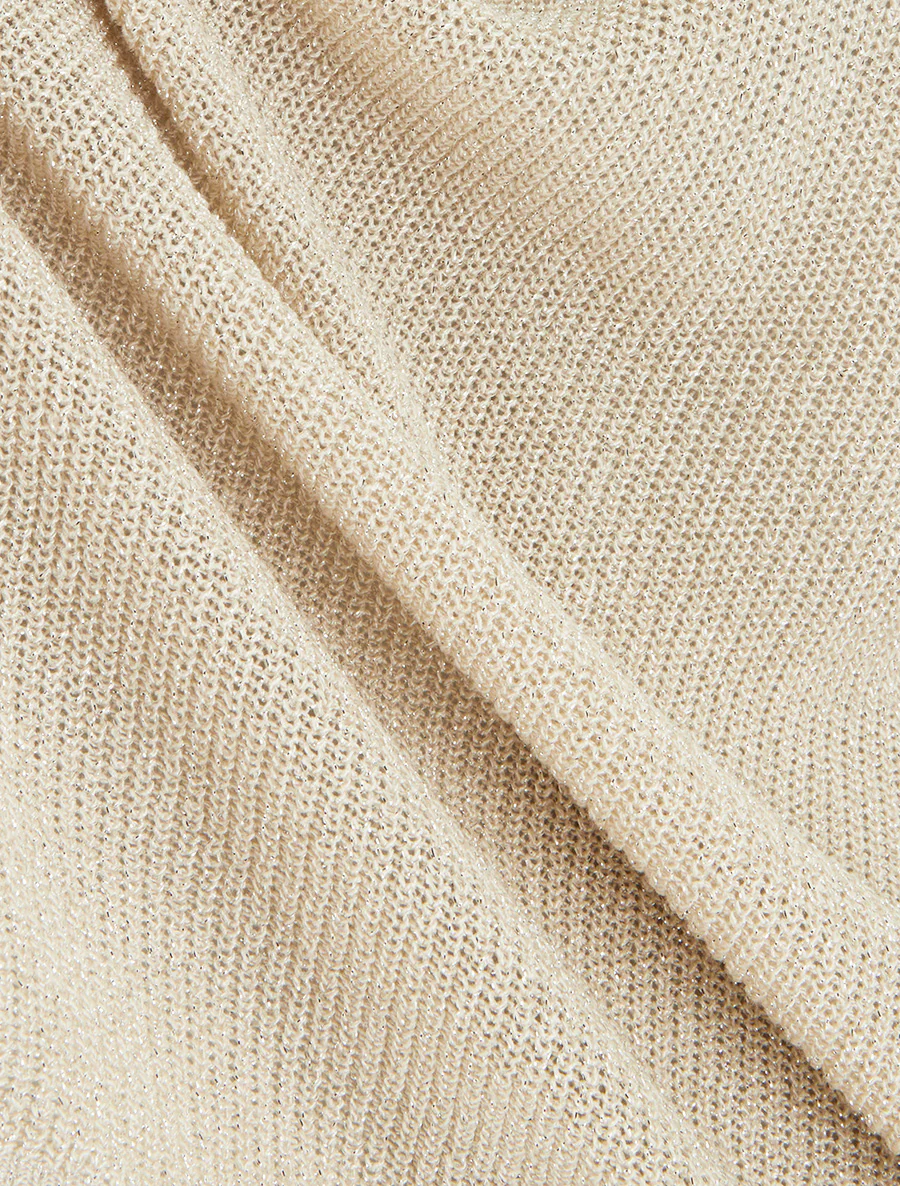 Fijn gebreide tanktop met glinsterend detail - Beige - Image 3
