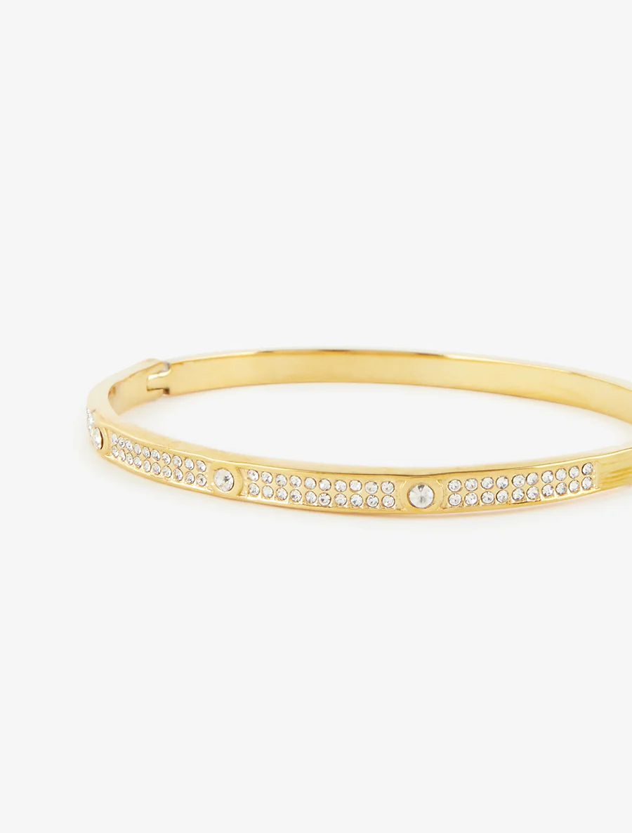 Fijne armband versierd met witte zirkoonstenen - Goud - Image 3