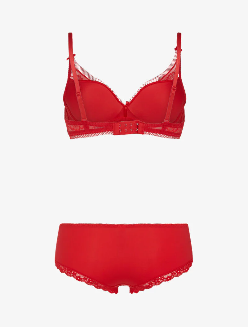 Fijn geborduurd ensemble - rood - Image 2