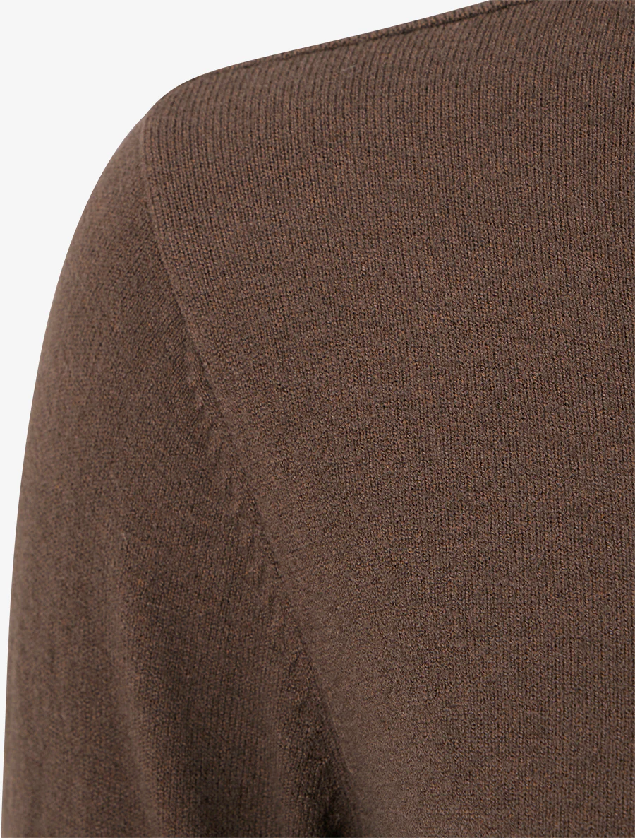 Fijne coltrui met decoratieve knopen - Bruin - Image 3