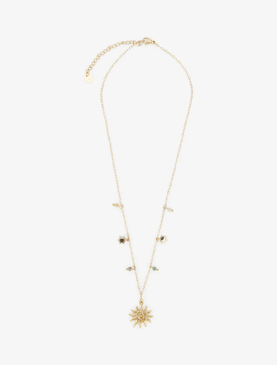 Fijne ketting met spiraalvormige zonhanger - Goud - Image 2