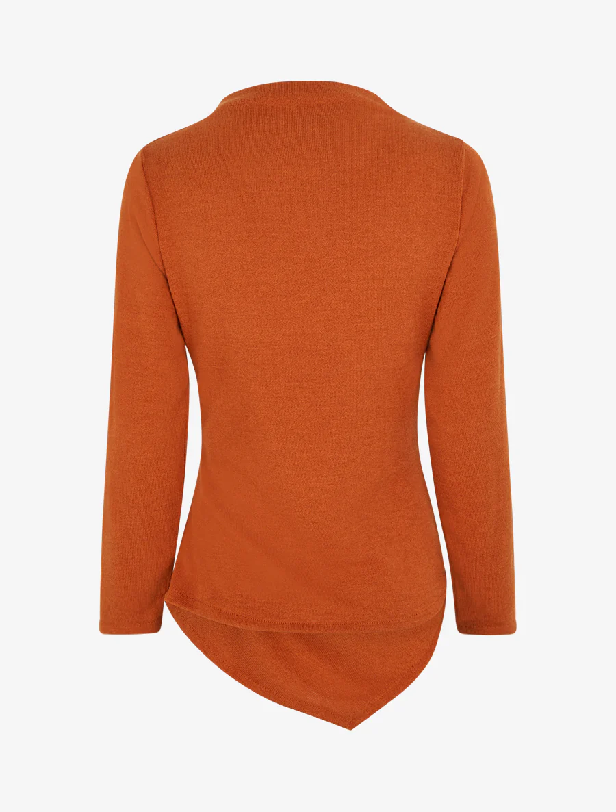 Fijne trui met broche inzetstuk - Oranje - Image 2