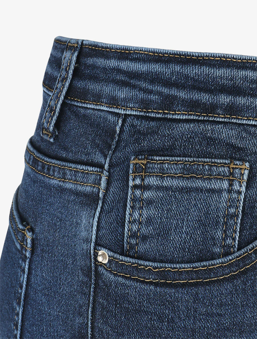 Flare jeans met gerafelde randen - blauw - Image 3