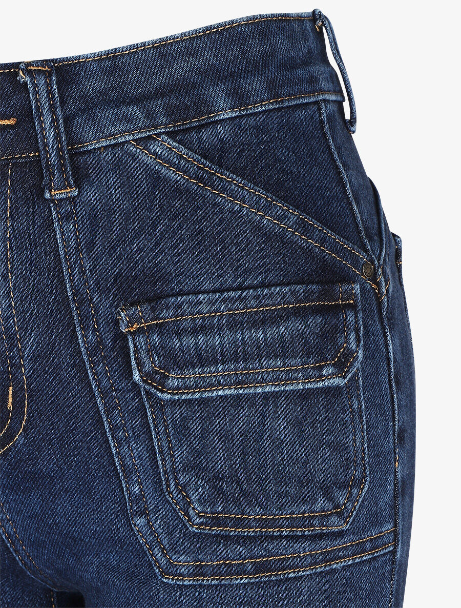 Flare jeans met hoge taille en zakken - blauw - Image 3
