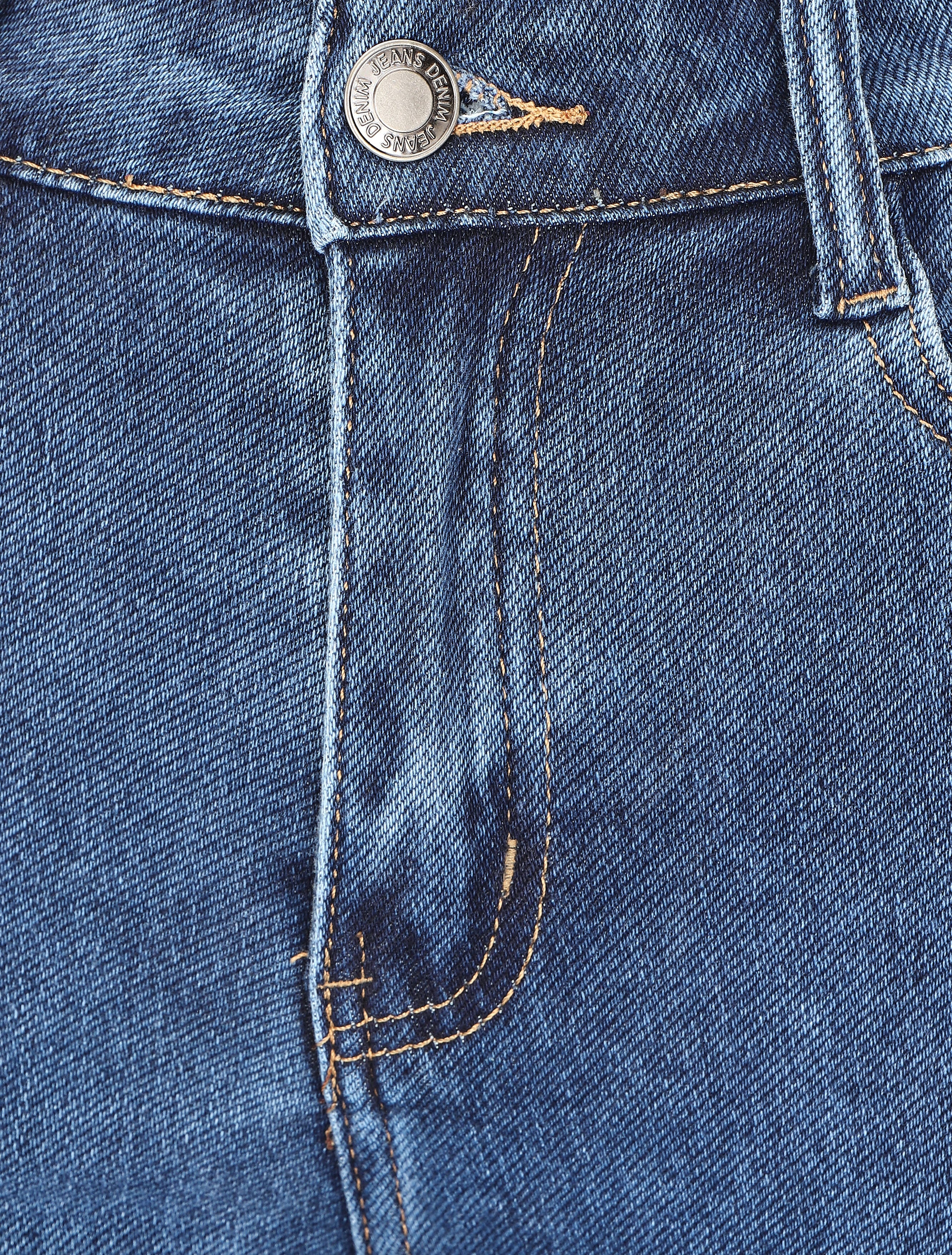 Flare jeans met klepzakken achter - blauw - Image 5
