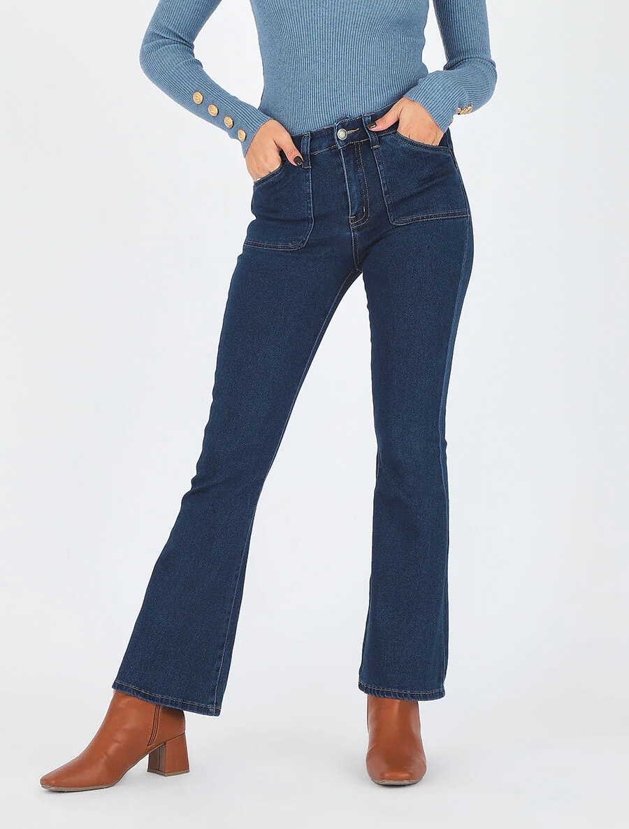 Flare jeans met standaard taille - Blauw - Image 4