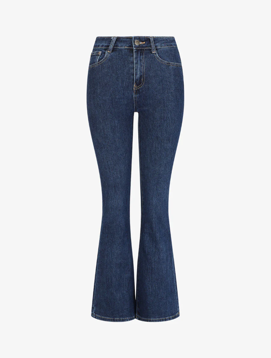 Flare jeans standaard taille - Onbewerkt blauw