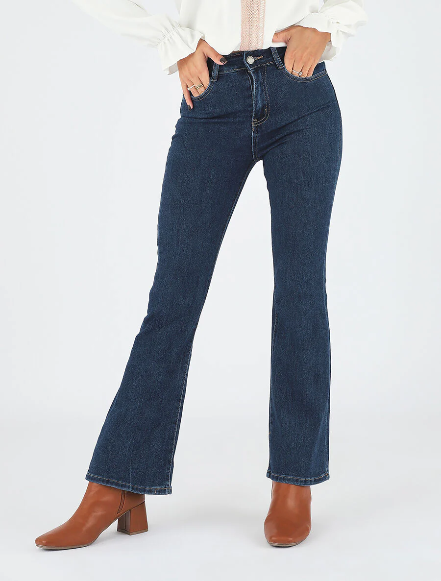 Flare jeans standaard taille - Onbewerkt blauw - Image 4