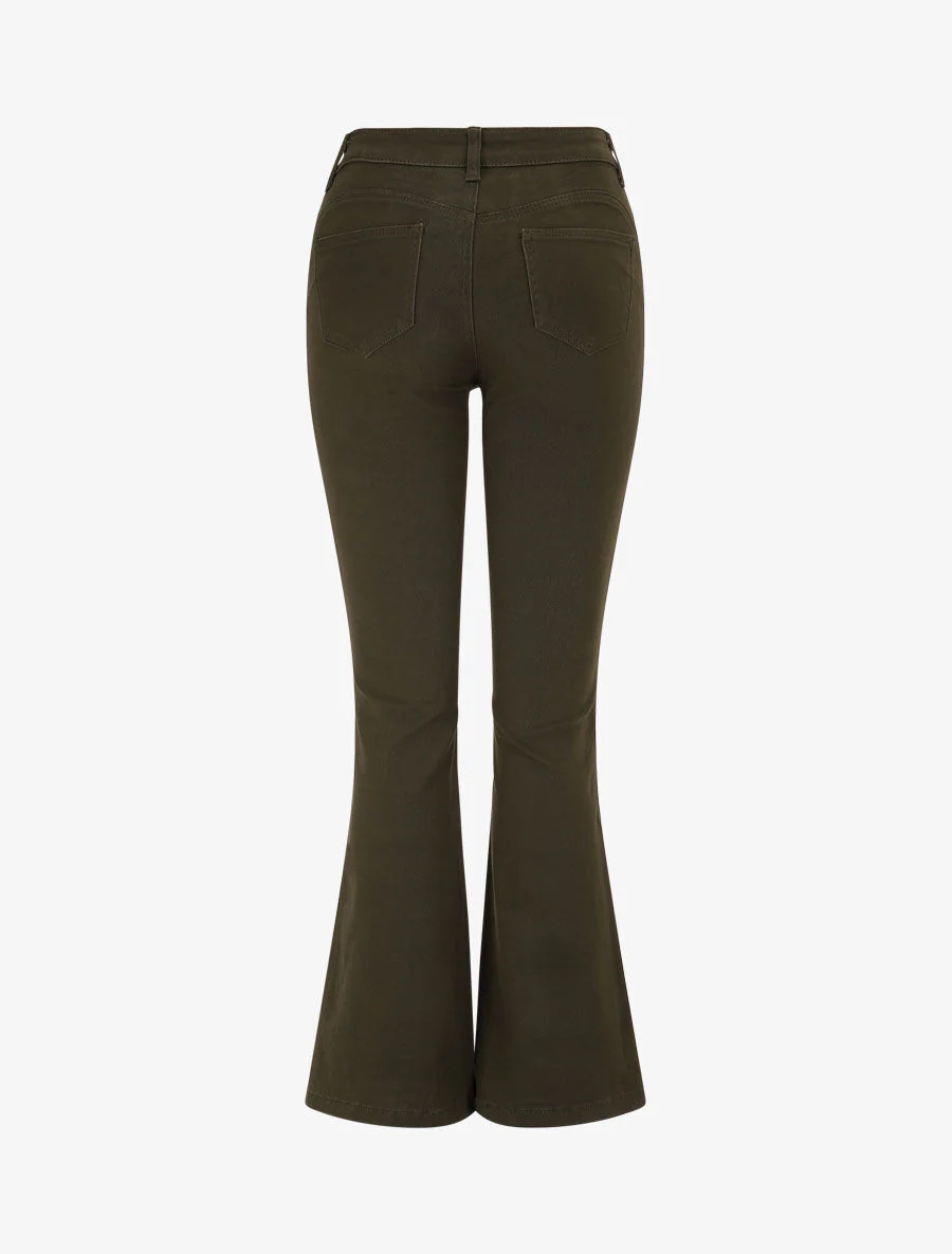 Flared jeans met hoge taille - Kakigroen - Image 2