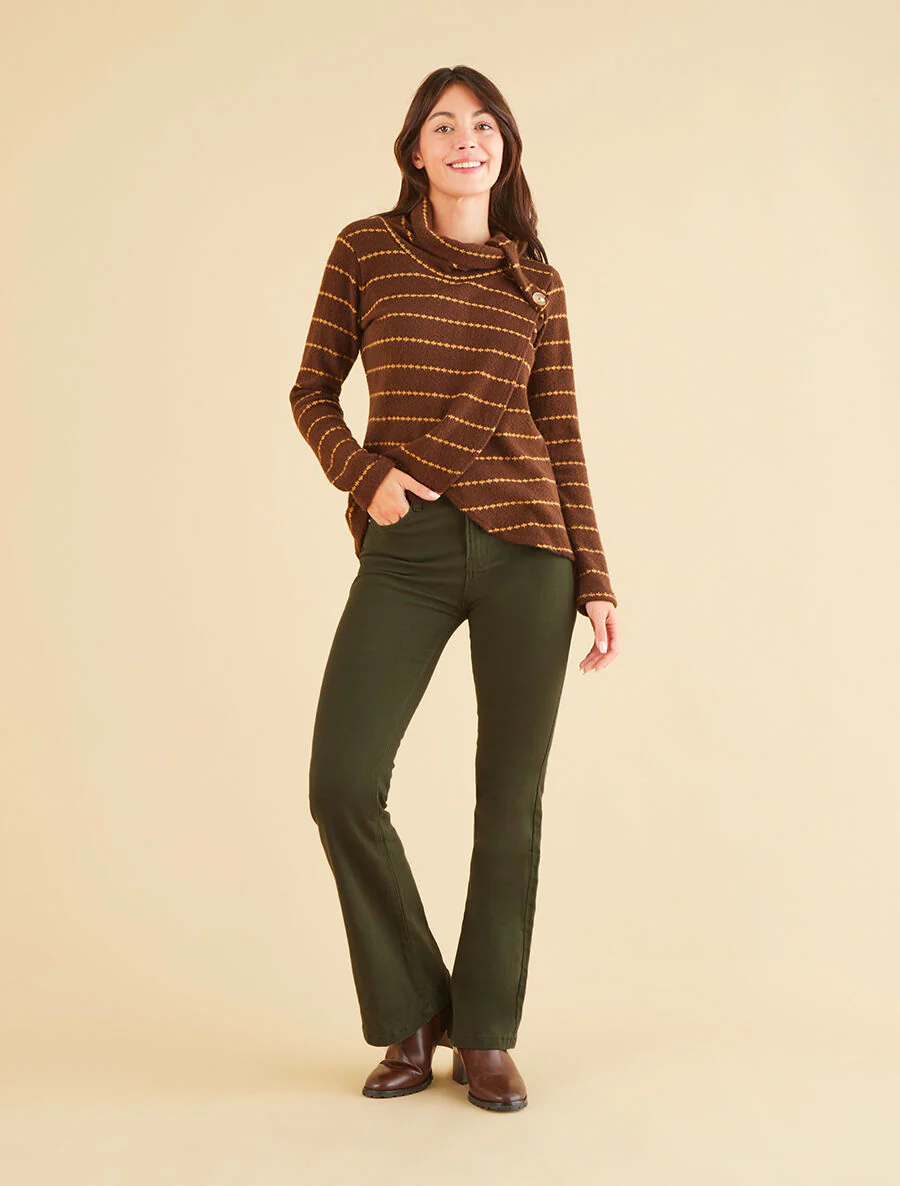 Flared jeans met hoge taille - Kakigroen - Image 4