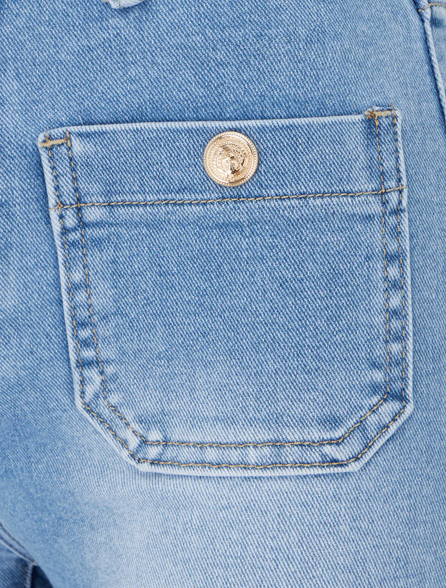 Flared jeans met hoge taille en 4 zakken - Blauw - Image 3