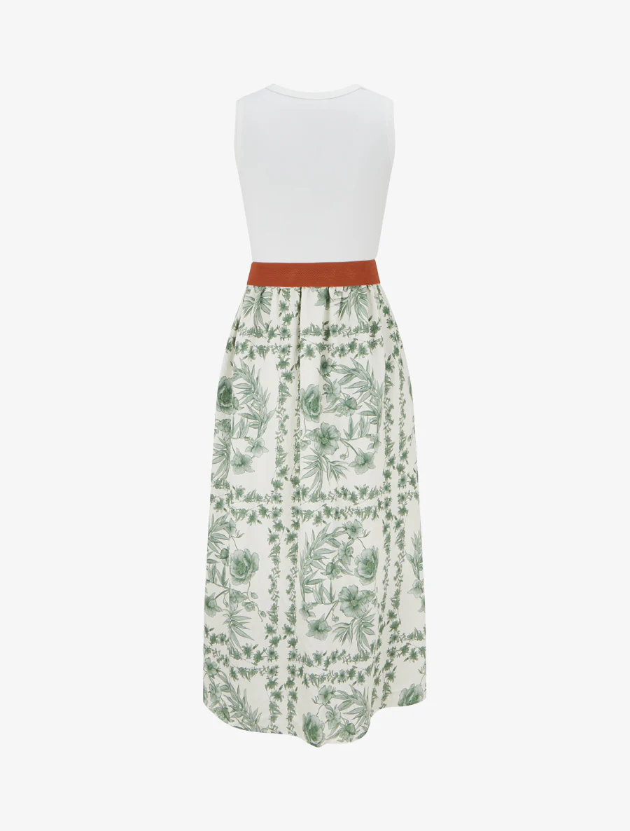 Floral bedrukte jurk met zakken - Groen - Image 2