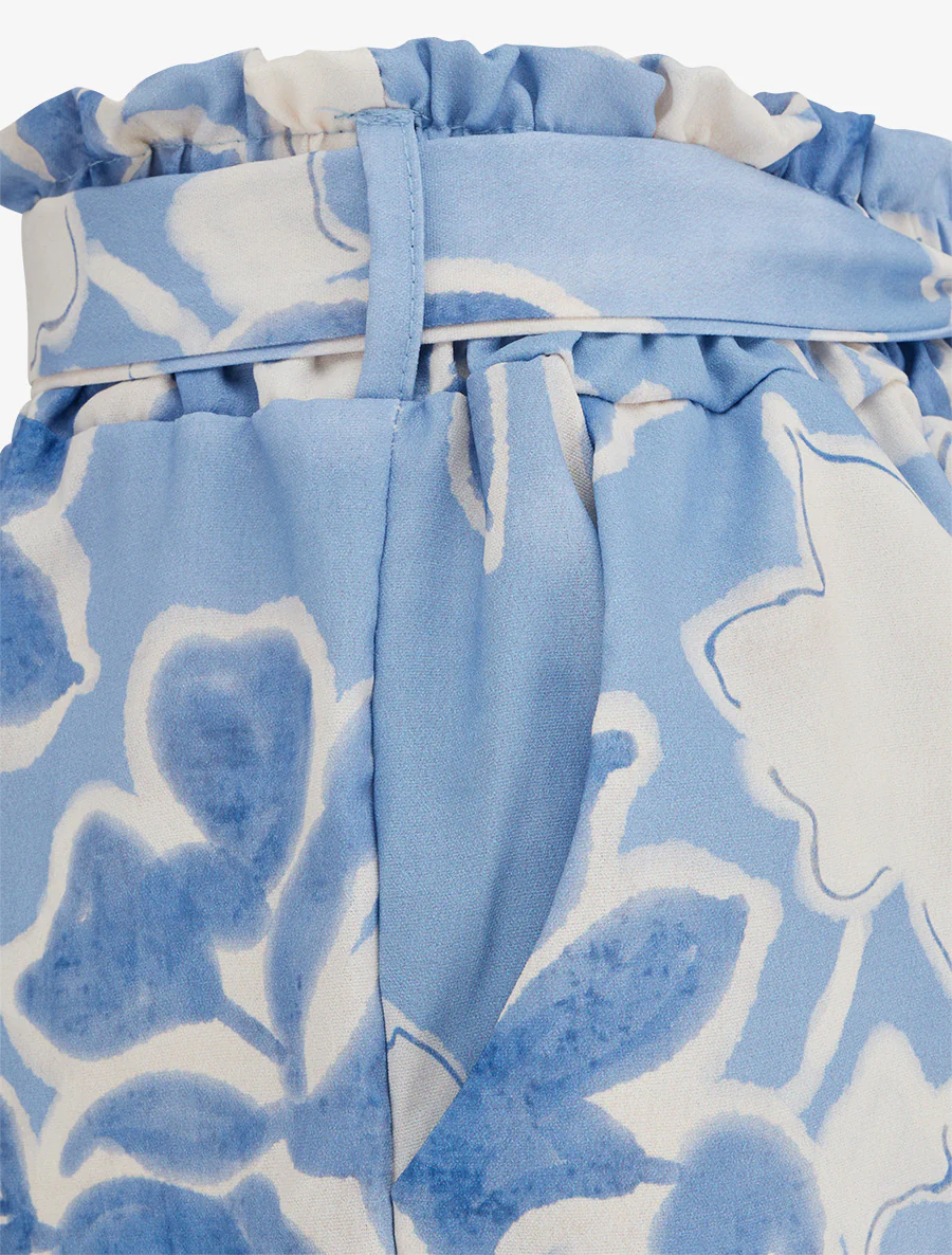 Fluïde short met bloemenprint - Lichtblauw - Image 3