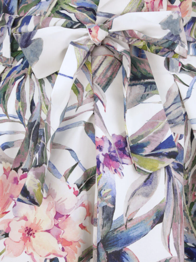 Fluwelen rok met bladerenprint - Wit - Image 3