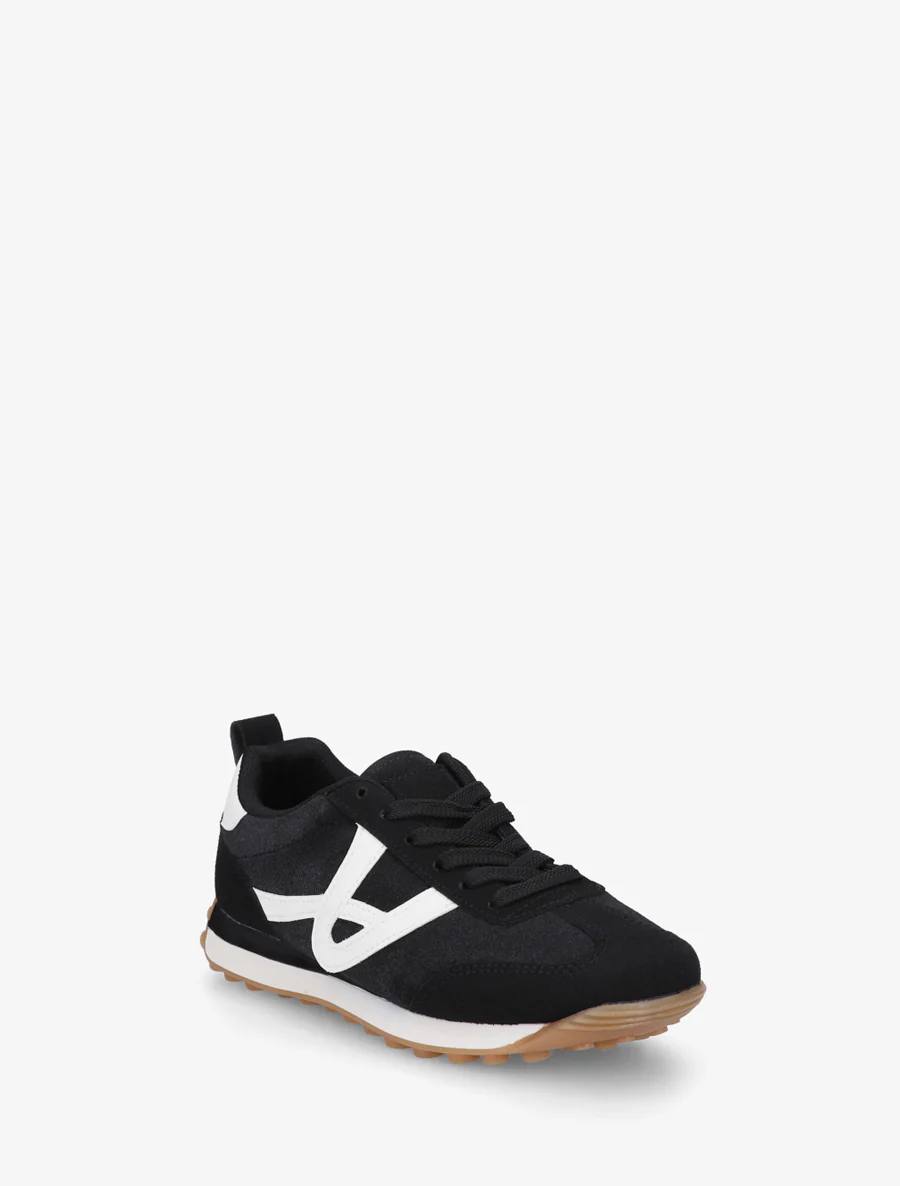 Fluwelen sneakers met contrasterende details - Zwart - Image 2