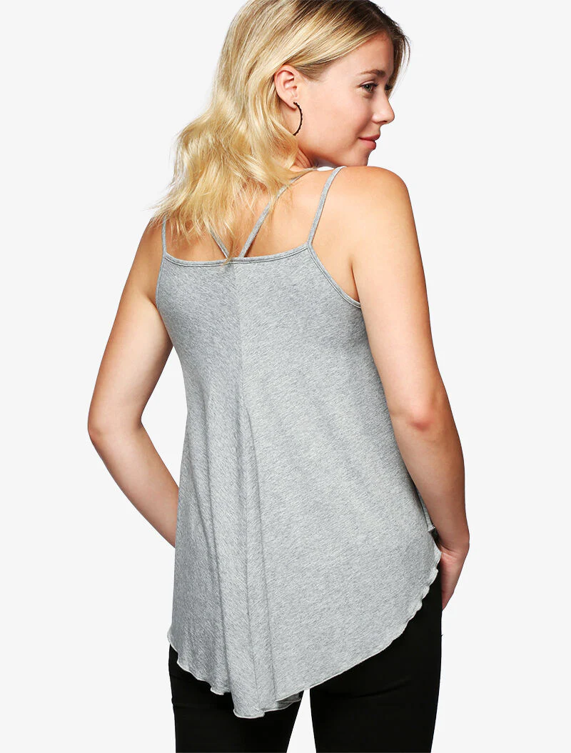 Dubbelbandjes tanktop - lichtgrijs - Image 2