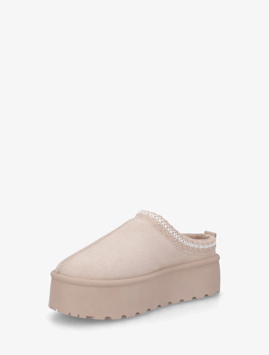 Geborduurde muiltjes van suède - Beige - Image 3