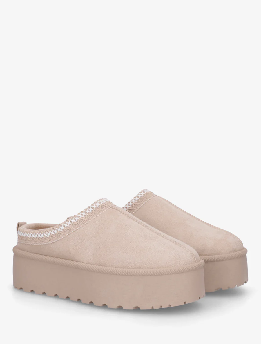 Geborduurde muiltjes van suède - Beige - Image 4