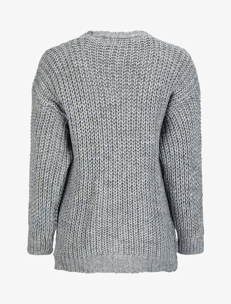 Gebreid effen vest - Donkergrijs - Image 2