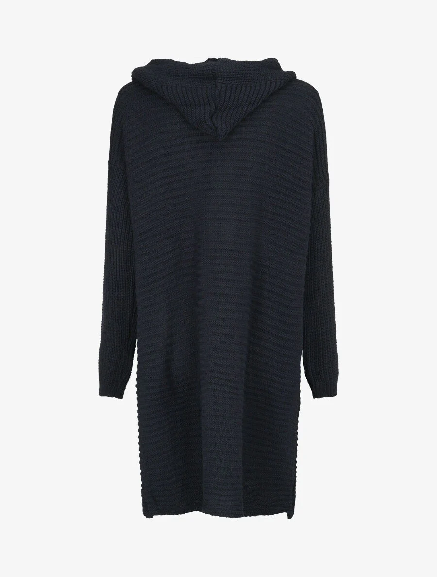 Gebreid vest met capuchon - Marineblauw - Image 2