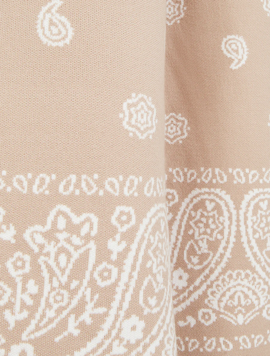 Gebreide broek met ikat-print - Beige - Image 3