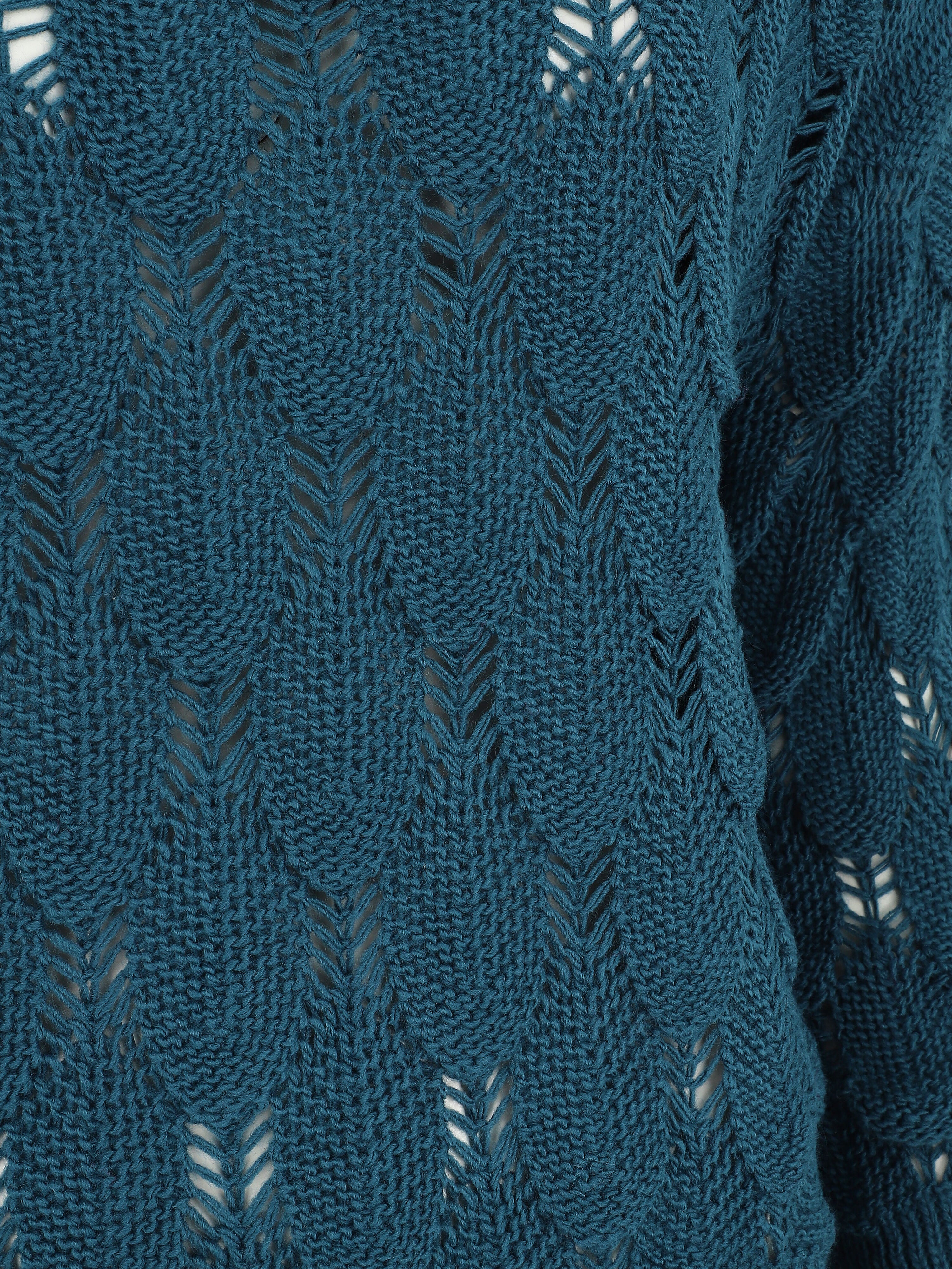 Gebreide schubben trui - Blauwgroen - Image 3