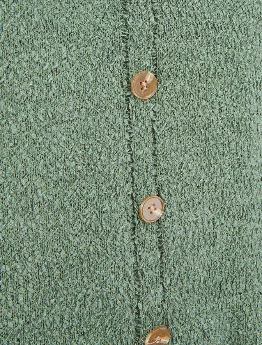 Gebreide tanktop in schapenvachtstijl - Kaki - Image 3