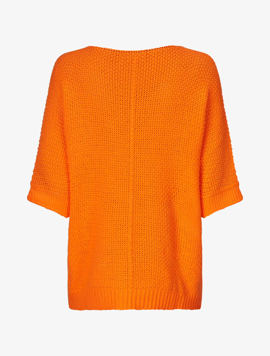 Gebreide trui met 3/4 mouwen - Fluoriserend oranje - Image 2